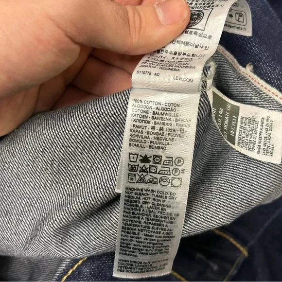 Levi’s Premium Denim Jacket Mens Medium Dark Blue Selvedge Type 1 Buckleback LVC